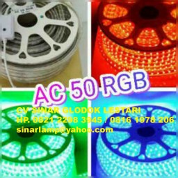 Lampu Hias Led Strip RGB 5050 AC 50 Meter